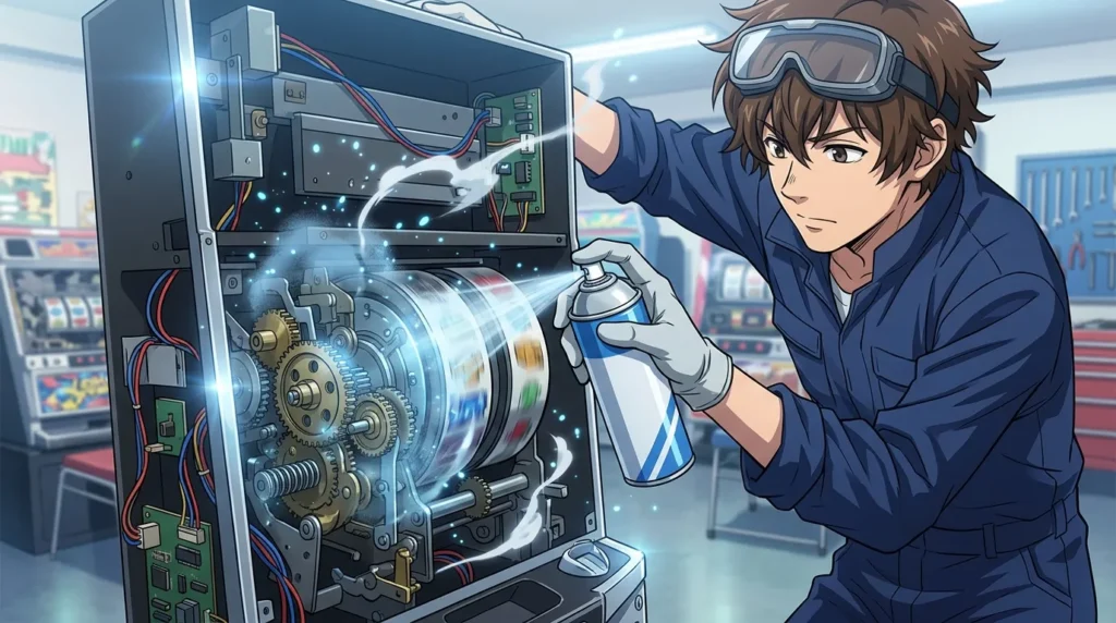 シリコンスプレーを使った潤滑